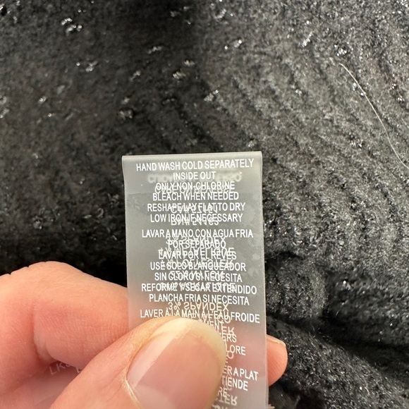 KARL LAGERFELD PARIS Metallic Split-Neck Sweater - Picture 7 of 8